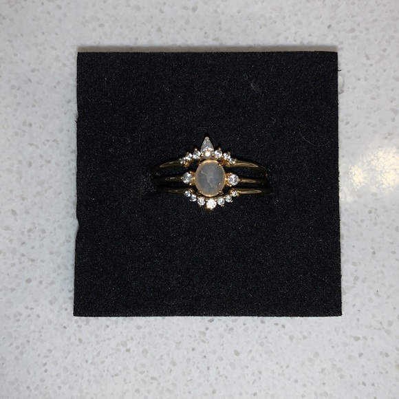 Size 8 - TAI JEWELRY - Stackable Crown Ring Set - White - Picture 12 of 15